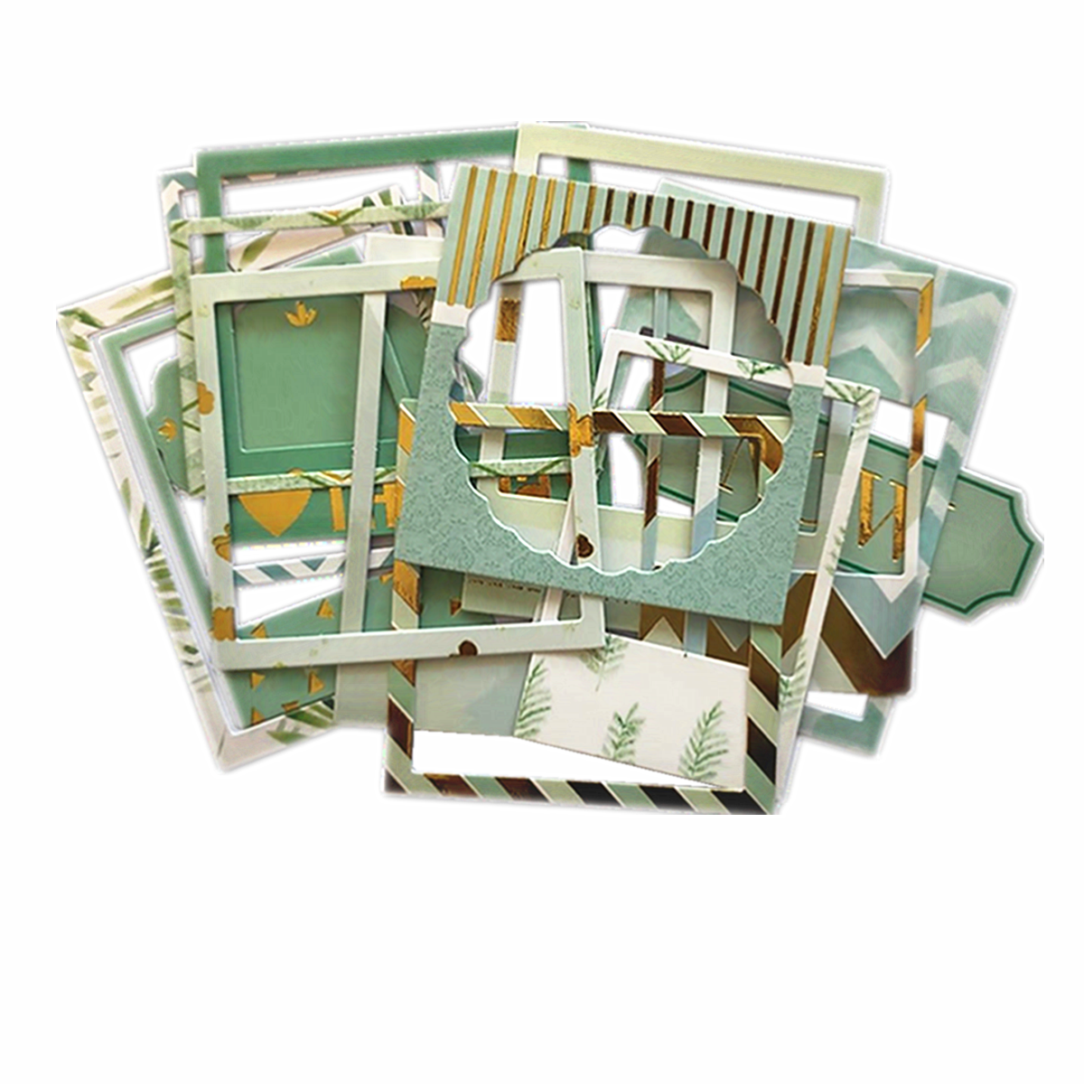 Instagram style photo decoration frame green blue for wall main