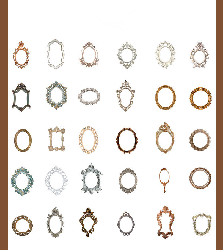 Vintage style various designed frame decor paper sticker for scrapbook